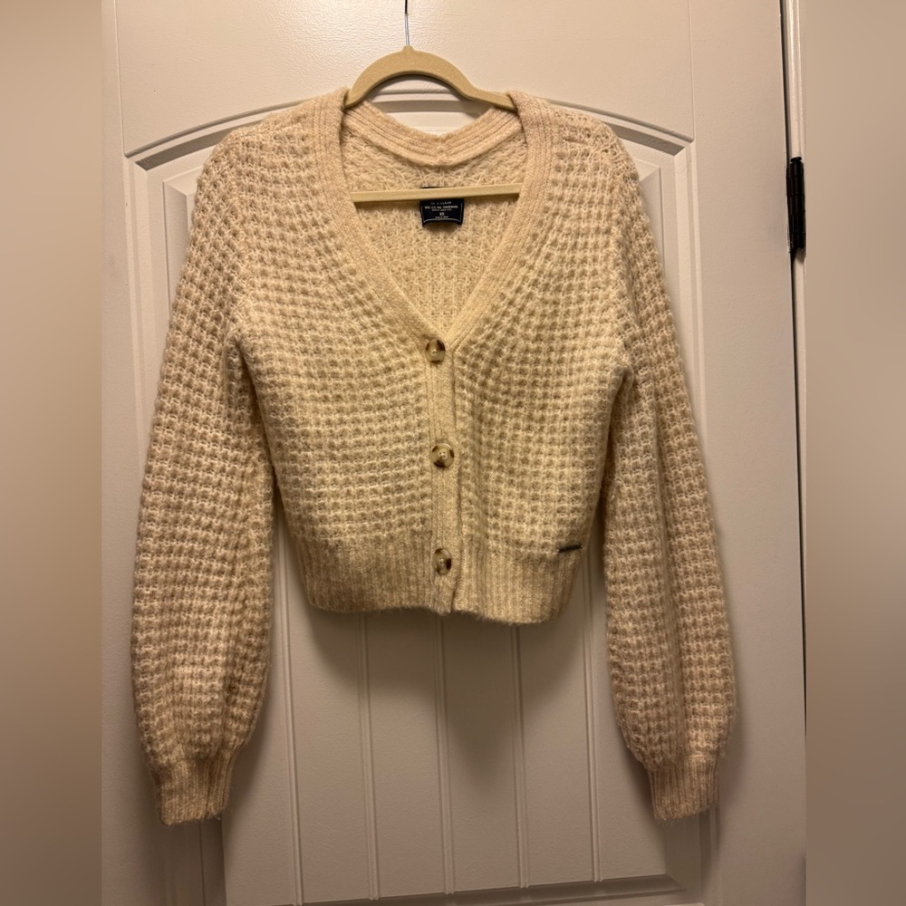 Abercrombie Cropped Waffle Sweater
